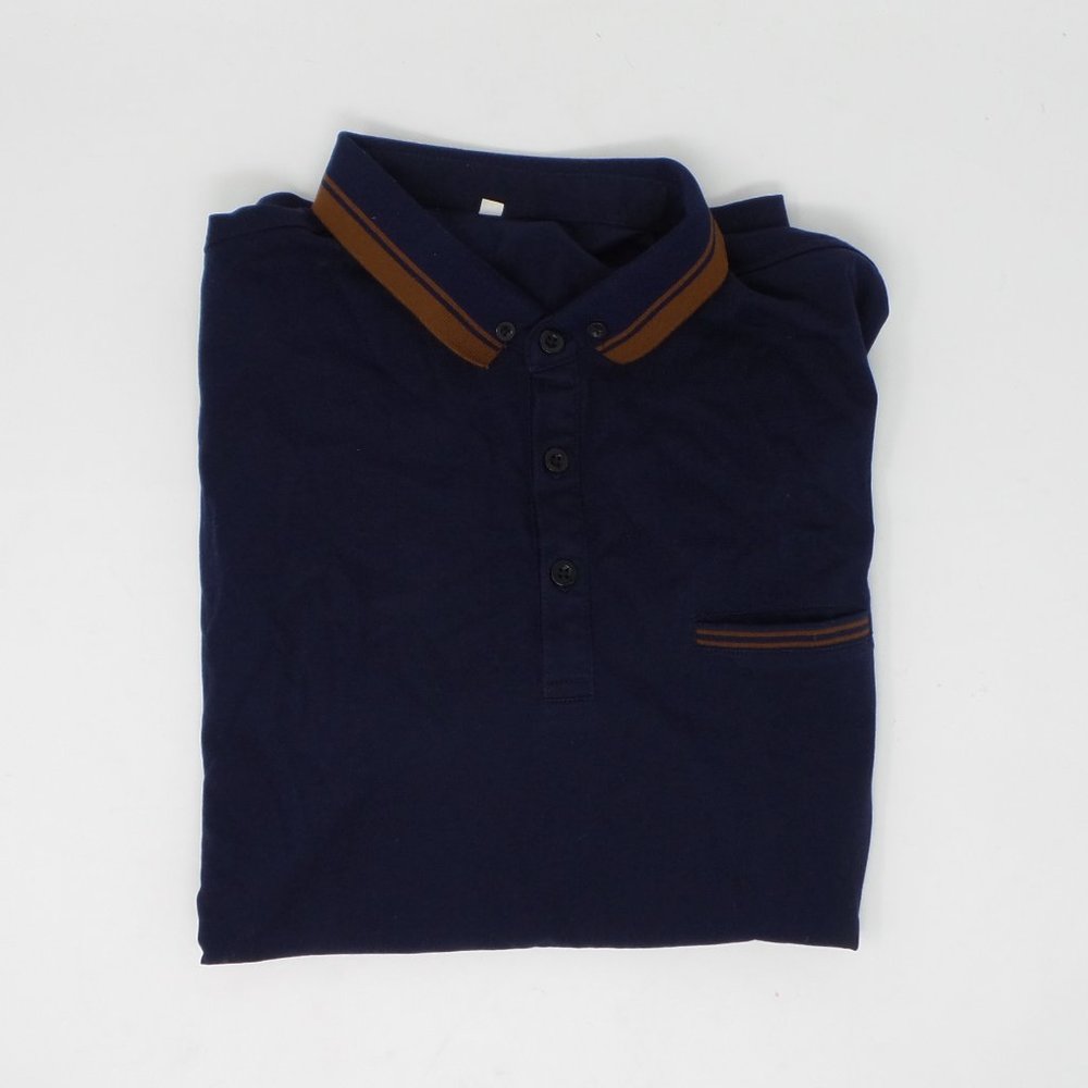 navy blue collared shirt